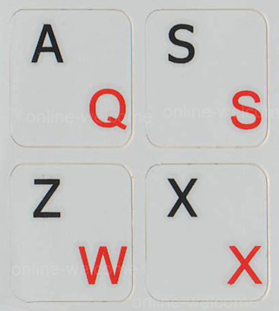 FRENCH AZERTY- ENGLISH US KEYBOARD STICKER NON TRANSPARENT GRAY
