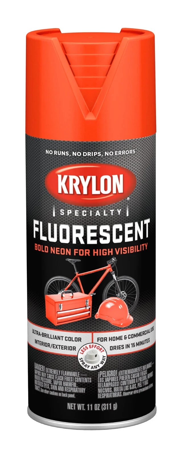 KRYLON 3101 - 2 PACK - Fluorescent Red Orange High Visibility Paint - 11 oz