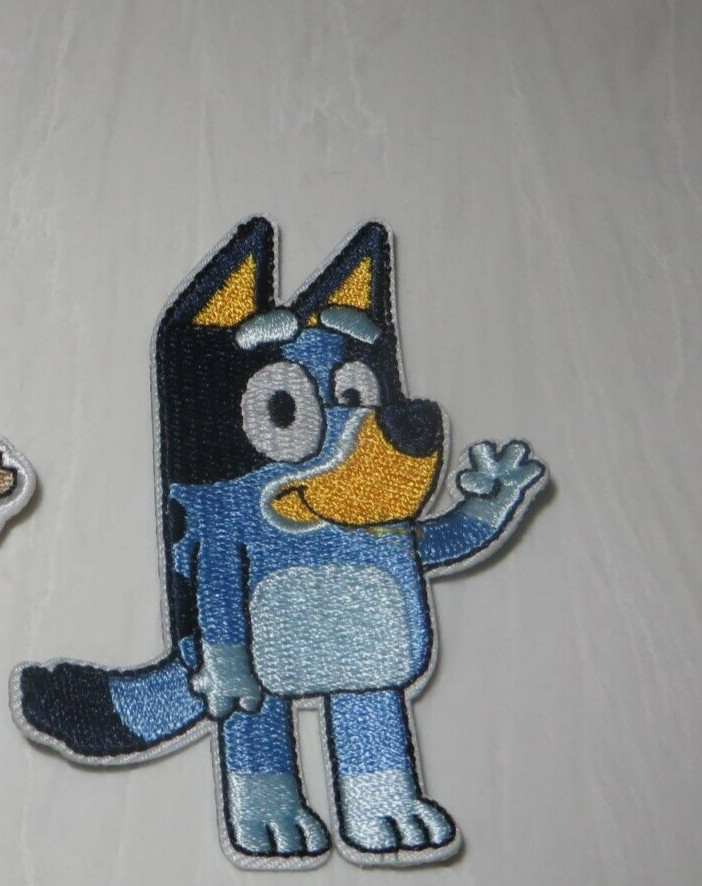 Fantastic Bluey Puppy Themed Iron On Embroidered 3" Tall x 2.5" Wide Patch