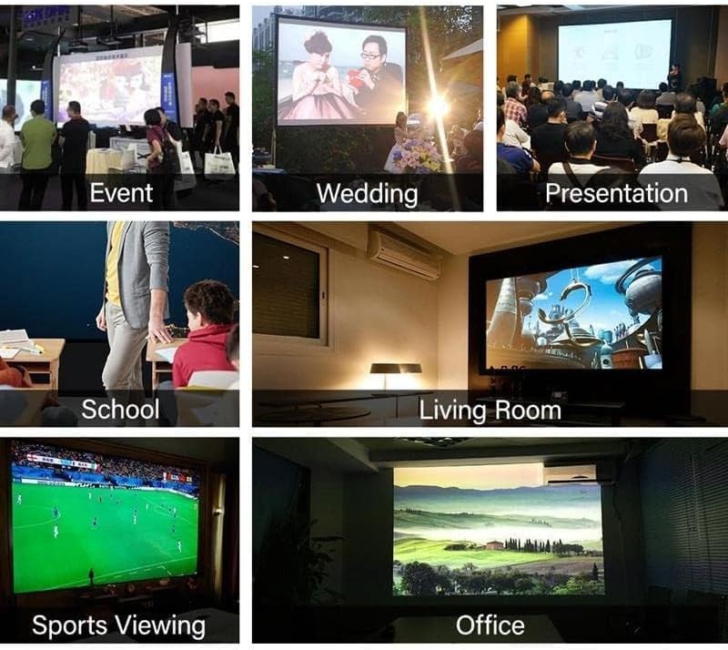 200" Projector Screen 4K HD Outdoor Movie 16:9 Canvas Double-Sided Portable