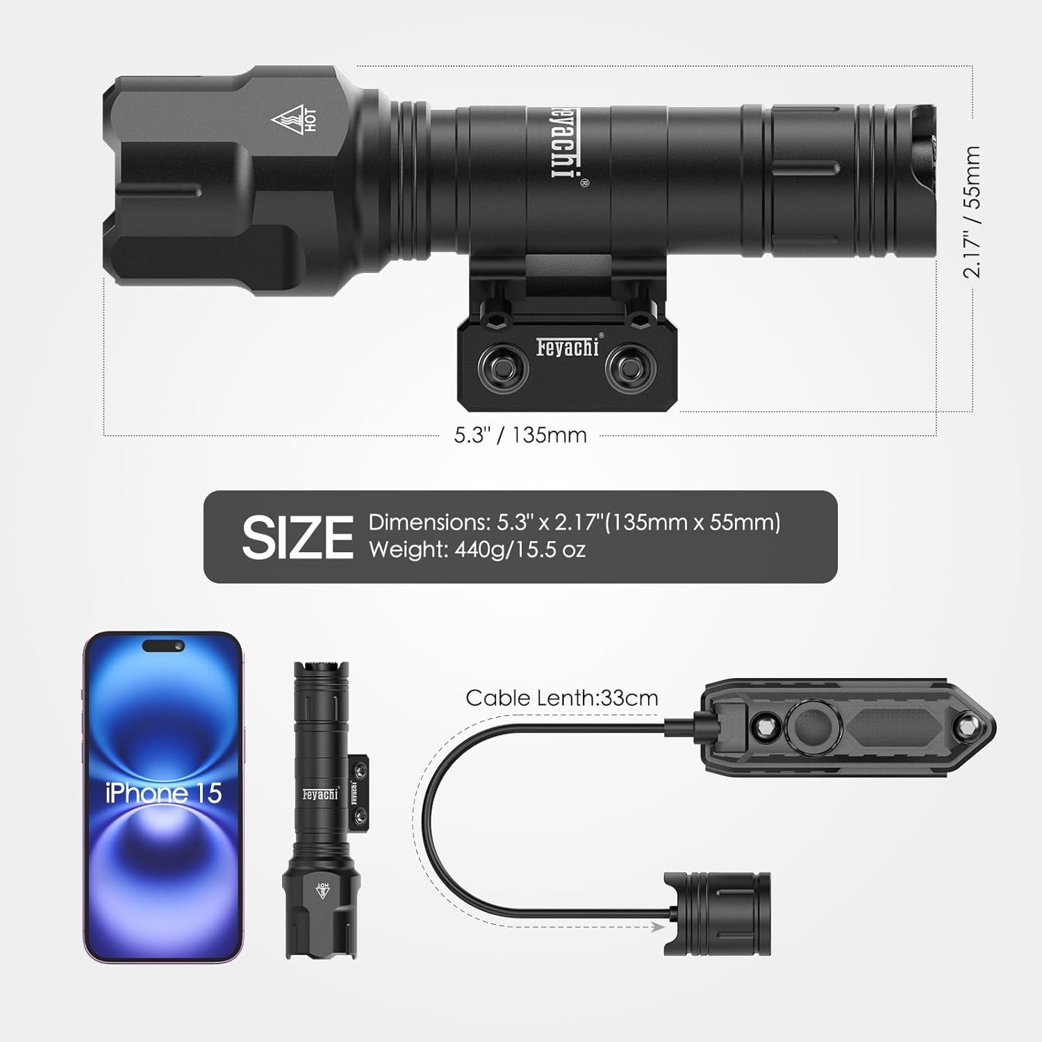 Feyachi WL65 with off set M-Lock Mount BLK