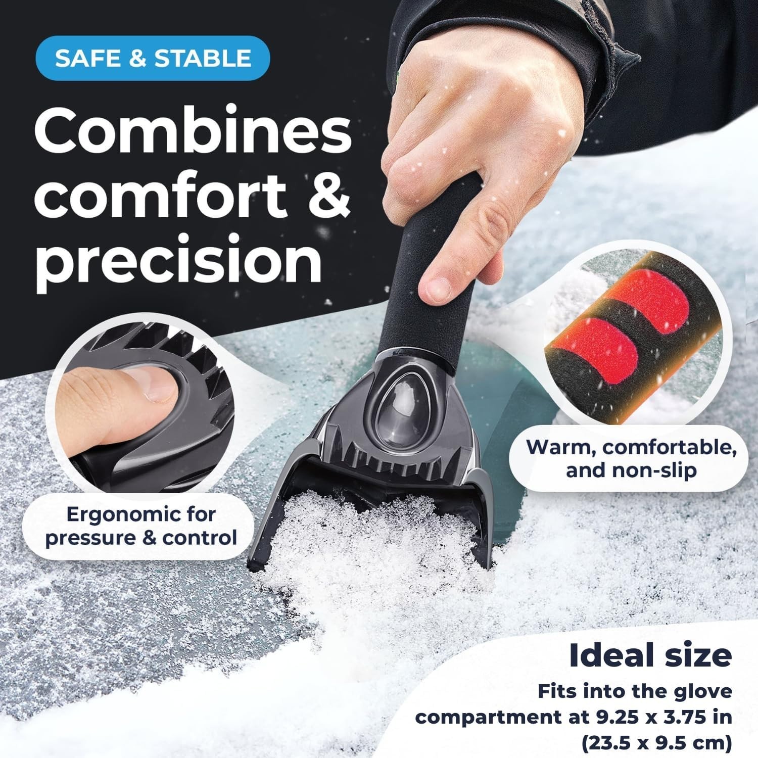 Professional Ice Scraper for Cars - Lightweight, Fast & Strong Performance
