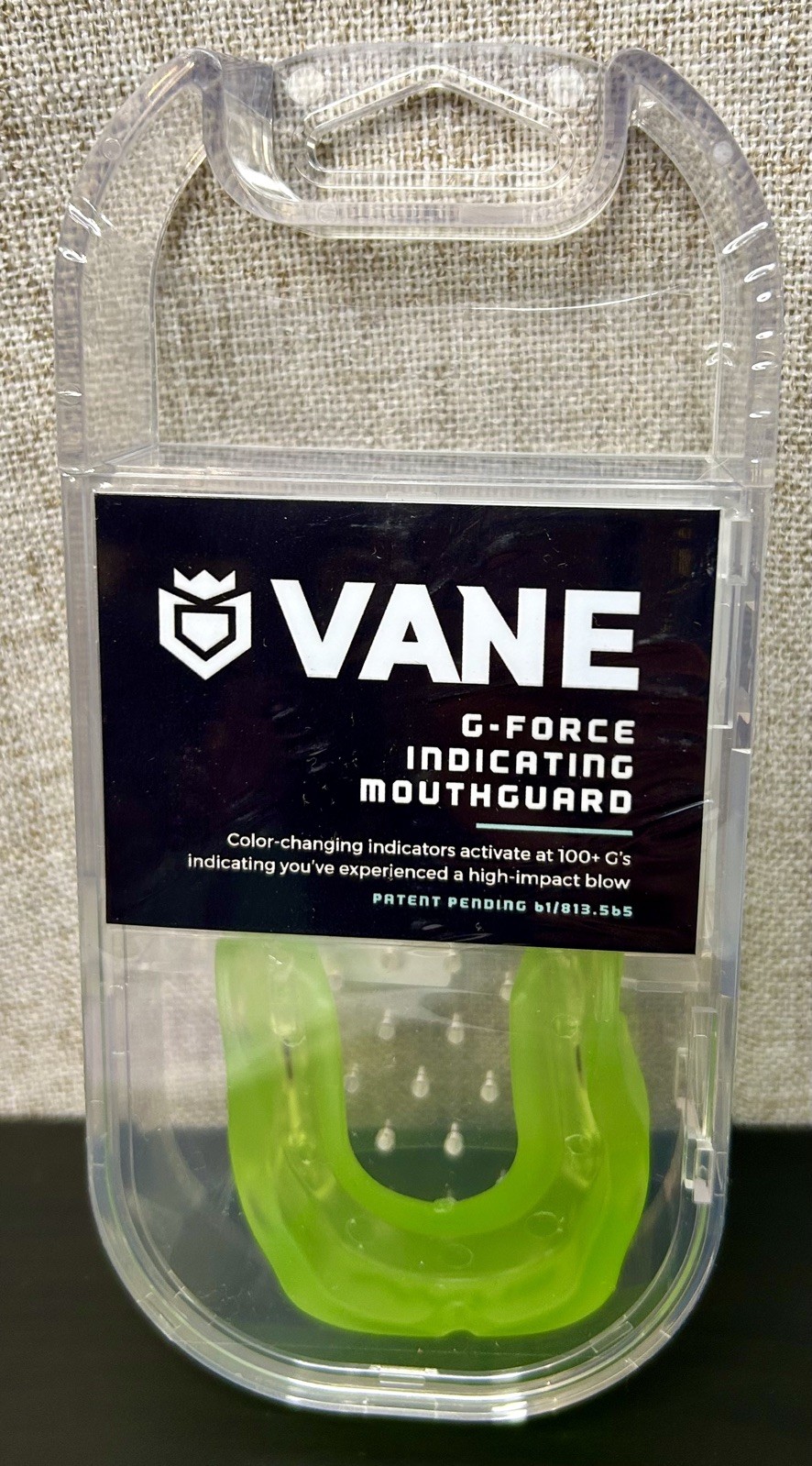 Vane G-Force Indicating Mouthguard 100G Concussion Safety Boil Neon Green
