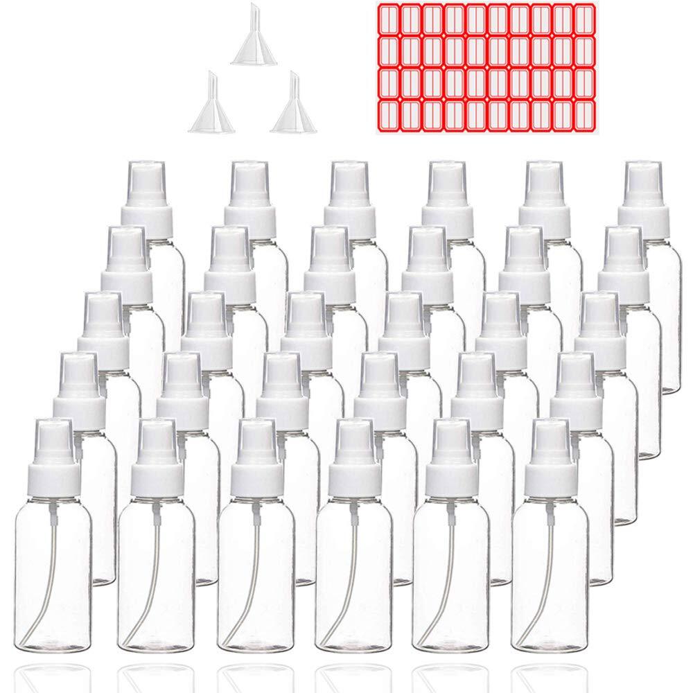 Travel Spray Bottles 30ml 1oz Clear Empty Fine Mist Plastic Set 30 Pack