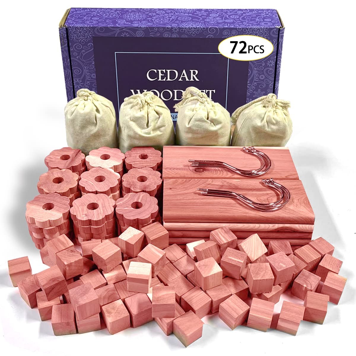 Cedar Space Blocks for Clothes Storage, 100% 1 Count (Pack of 72)