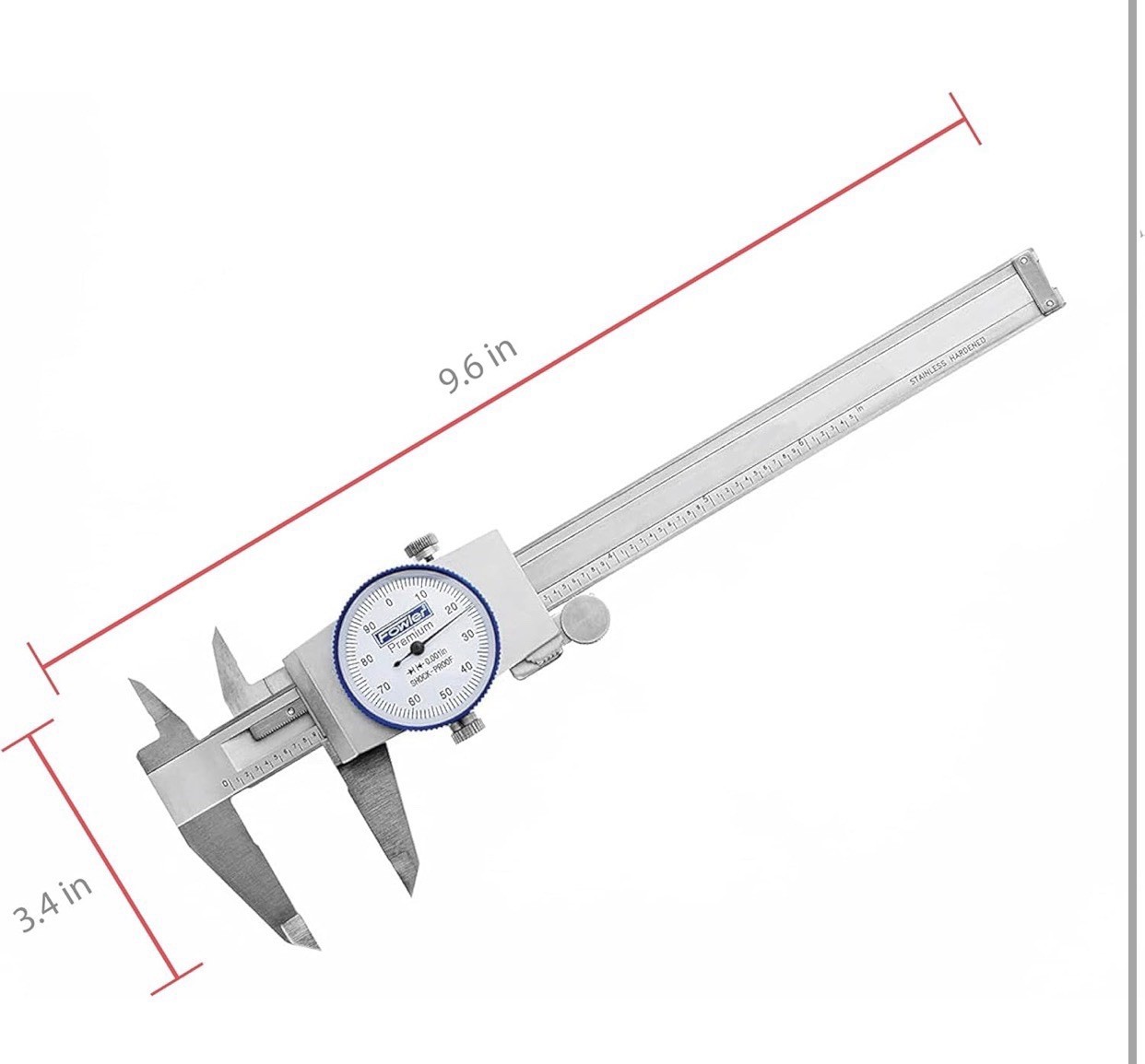 Fowler 52-008-706-0, Premium Dial Caliper With 0-6" Measuring Range (White)