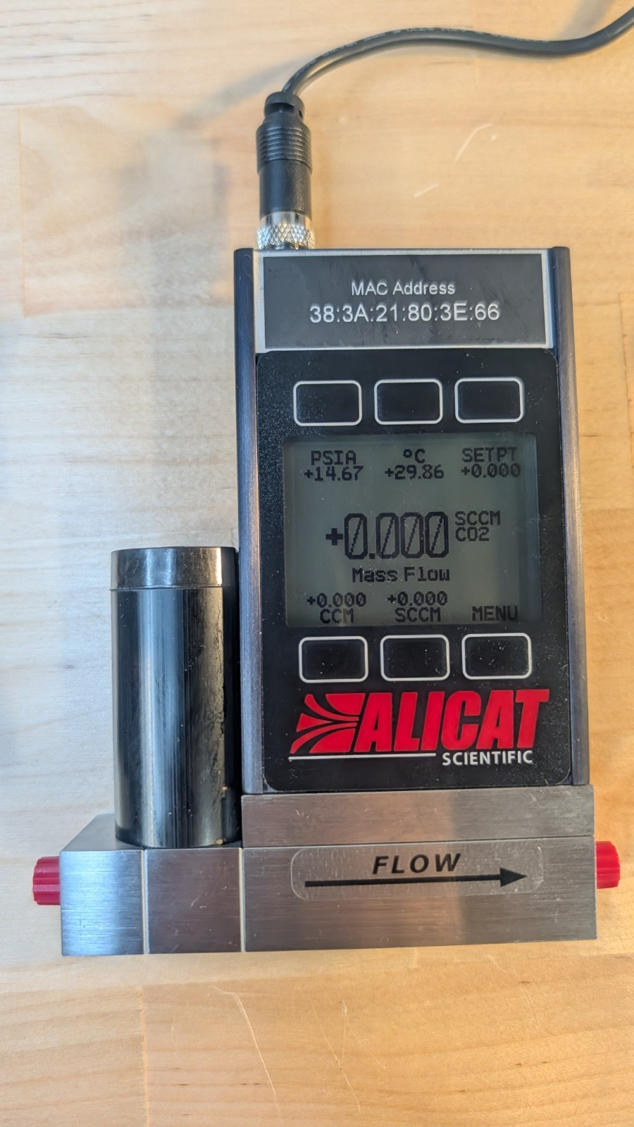 Alicat MC-100SCCM-D-IPJ-ECAT-PCV03 Mass Flow Controller EtherCAT CO2 60 SCCM