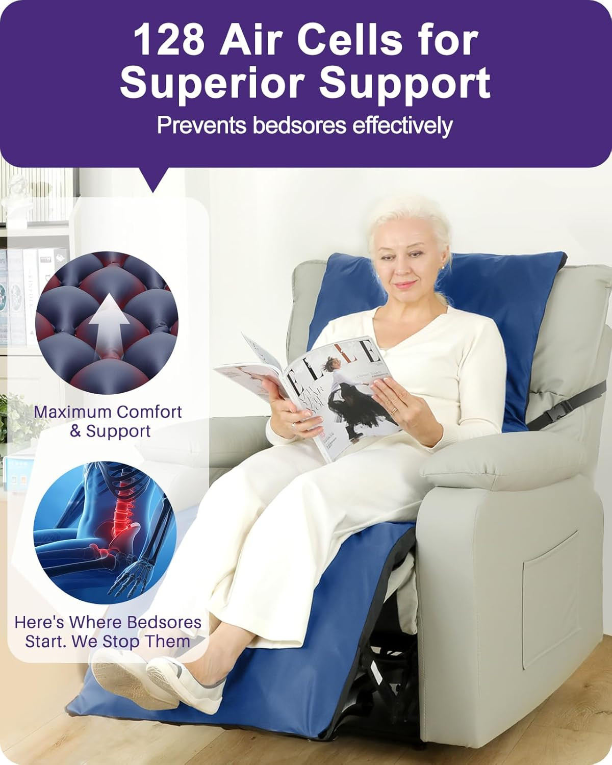 Recliner Air Pressure Pad - Prevent Bedsores with Comfort & Support