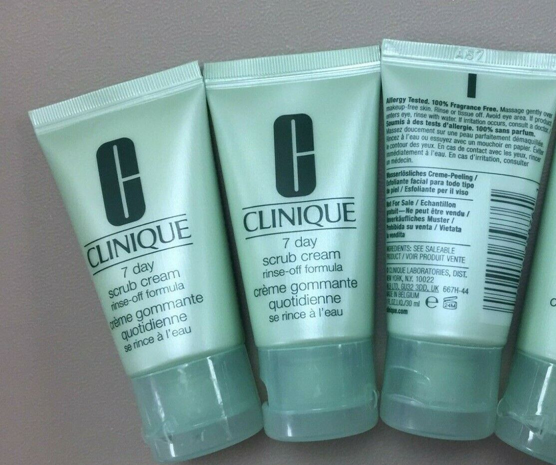 Lot of 3*1 oz/30 ml Clinique 7 Day Scrub Cream Rinse-Off Formula Travel Size New