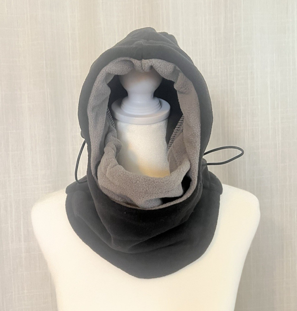 Outdoor Cap Balaclava/Hood/ Ski Face Mask Fleece Black Adjustable Hat Adult Uni