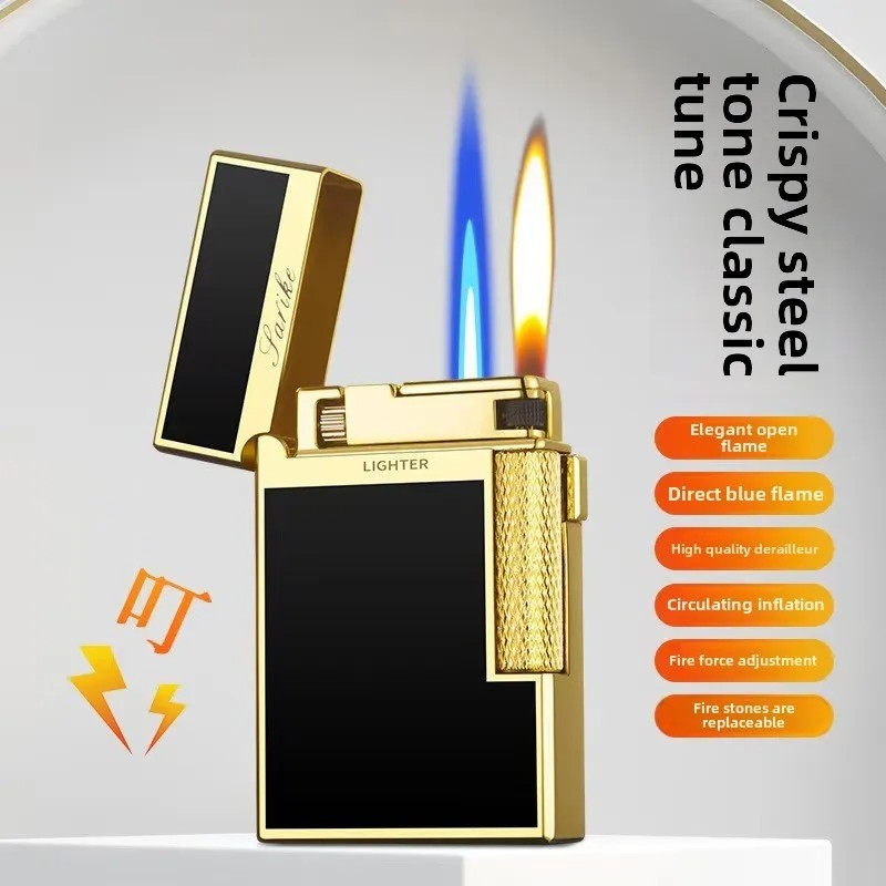 New Creative Plasma Arc Lighter Luxury Double Flame Butane Lighter Jet Flame