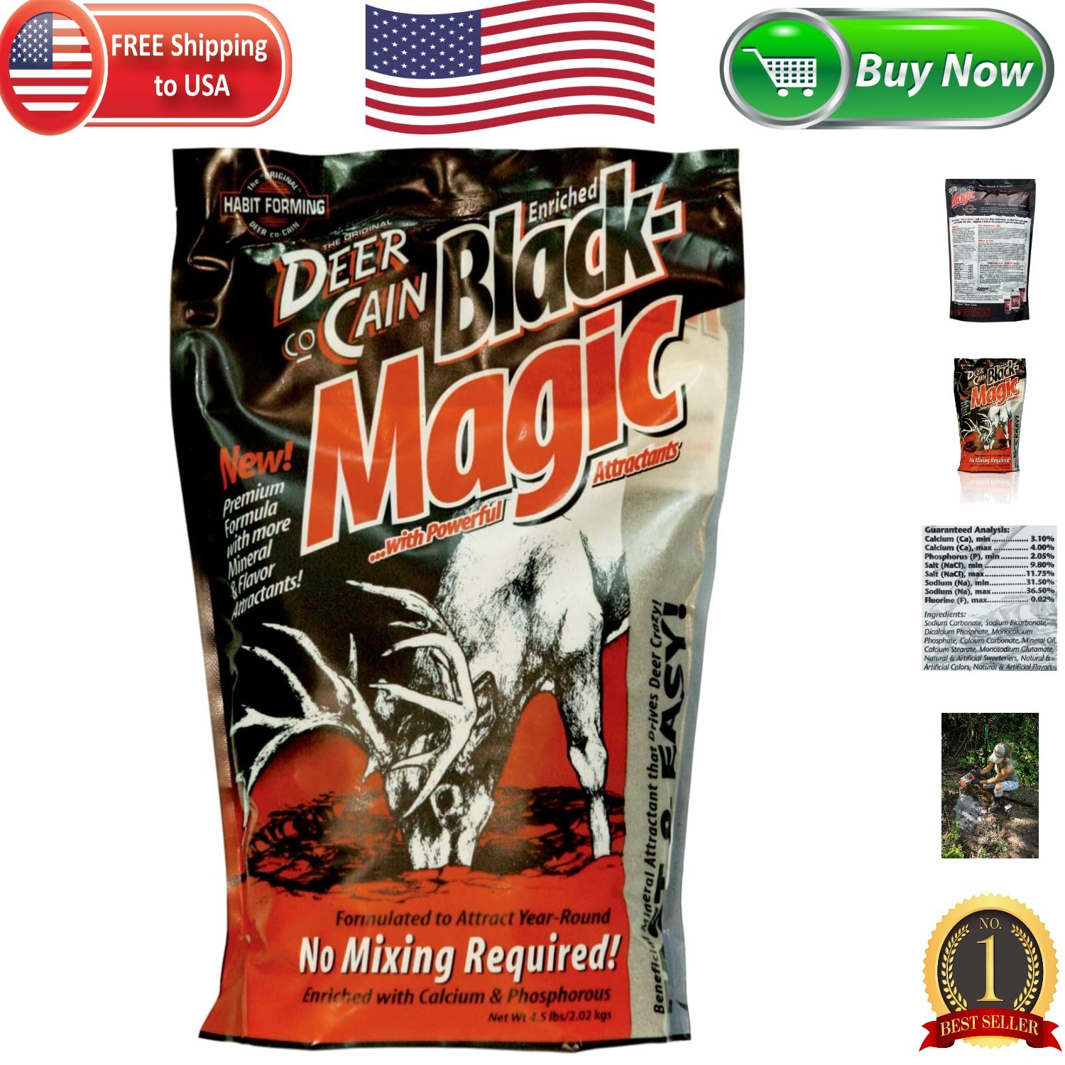 Cane Black Magic Deer Attractant - Fast-Acting Mineral Supplement for Hunters