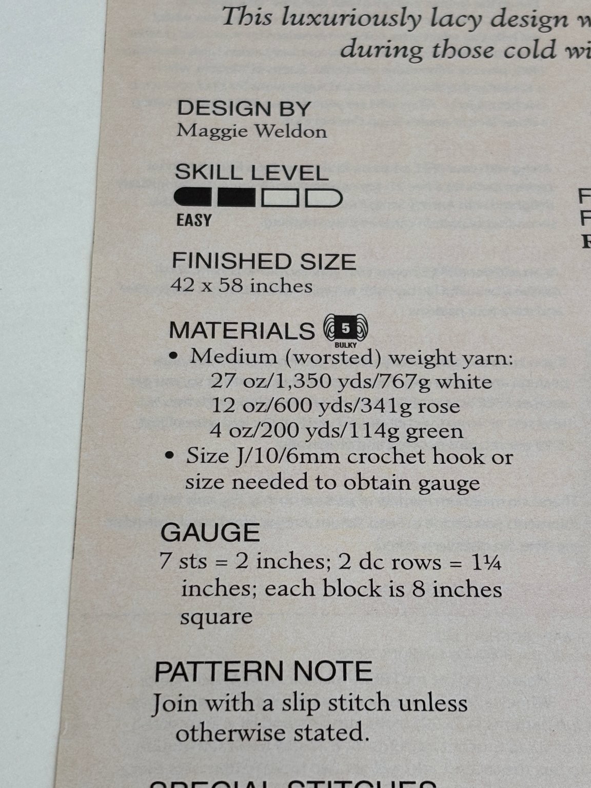 Popcorn Granny Afghan Crochet Pattern Worsted Easy Magazine Pages