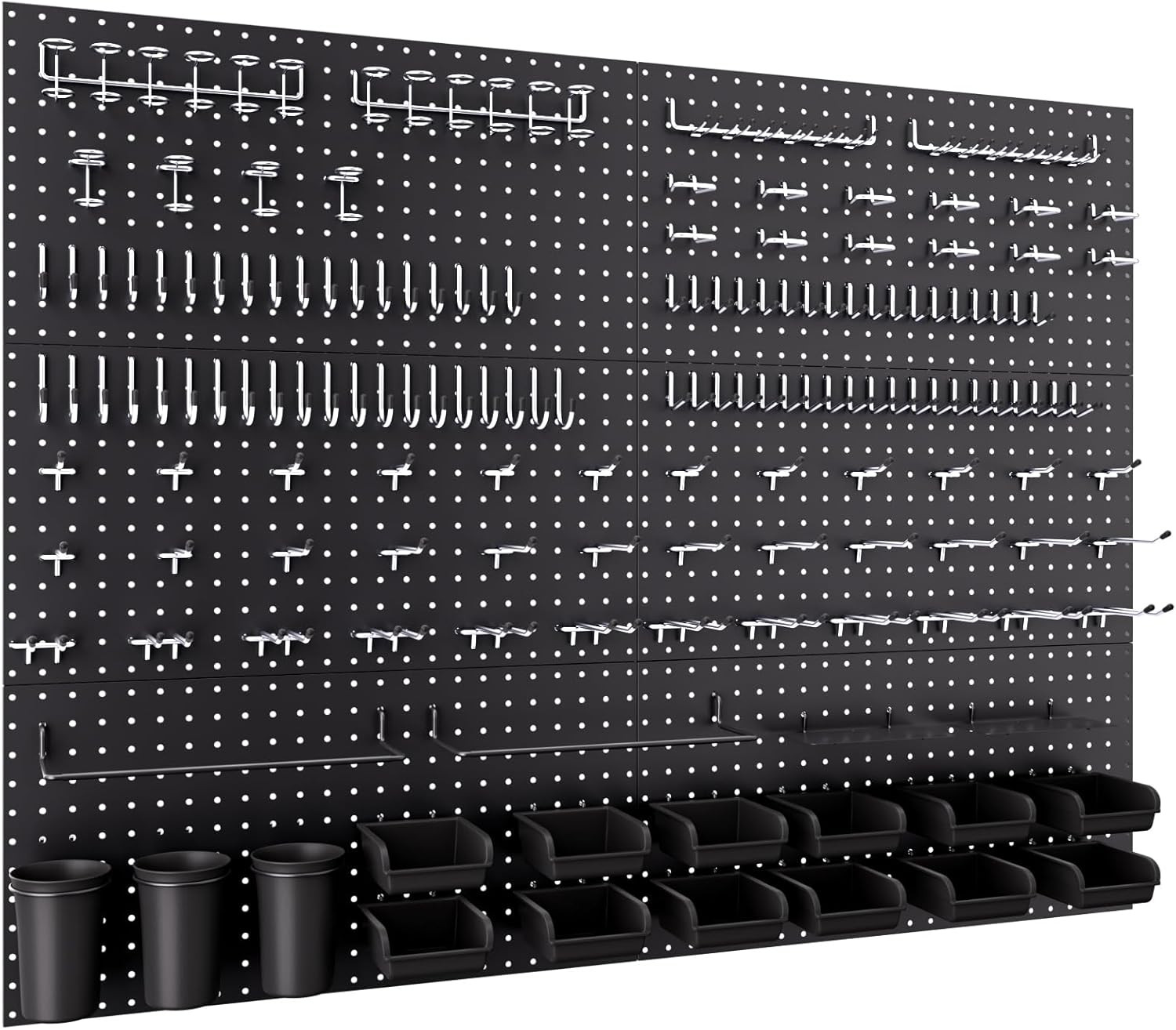 48X36 Metal Pegboard Kit 6 Panel 234PC Hooks Tool Storage Garage Workbench Shed