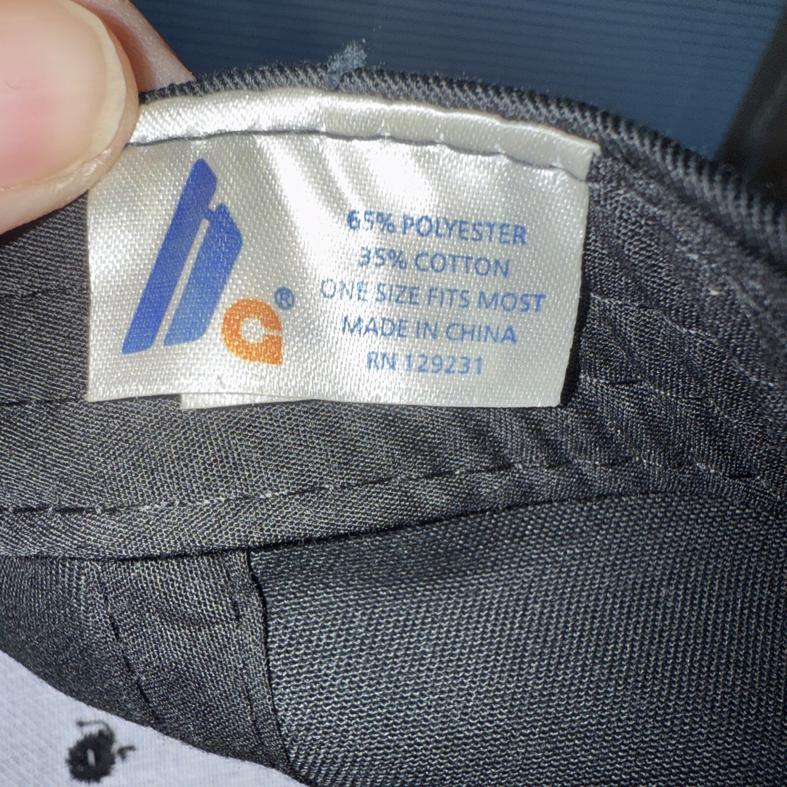 Disney InfINity White Orange Logo Letters on Black Cotton Poly Hat Cap HookLoop
