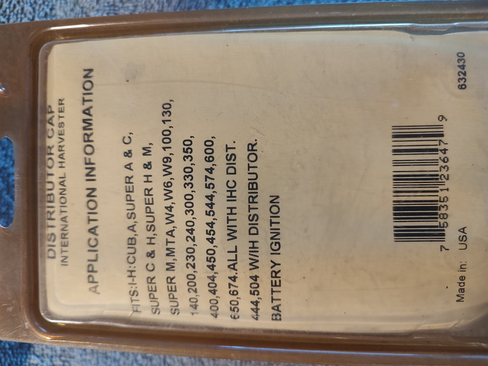 IH distributor cap International