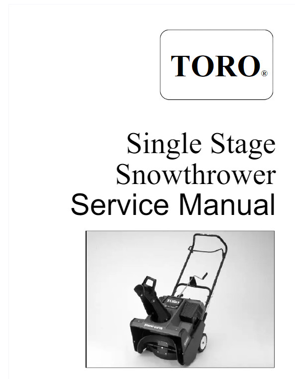 3H Toro CCR Powerlite single stage snow thrower Service Repair Manual COMB BOUND