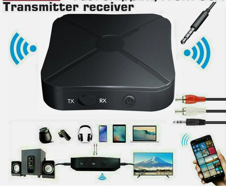 2in1 Bluetooth Transmitter Receiver Wireless Adapter TV Home Stereo A2DP Audio