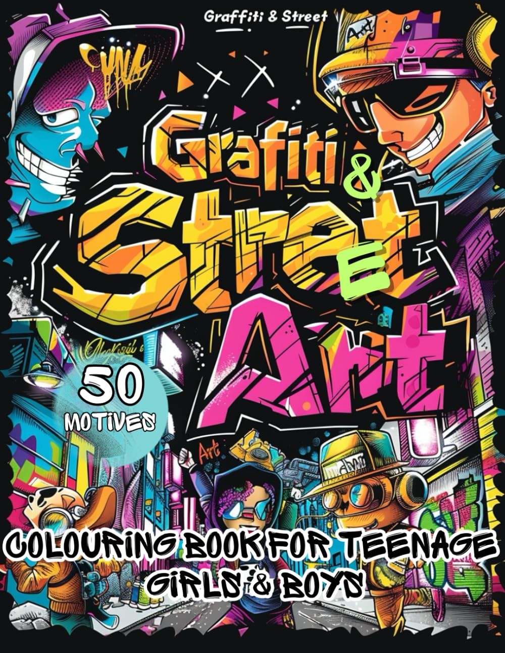 Graffiti & Street Art Colouring Book for Teenage Girls and Boys: 50 Captivating