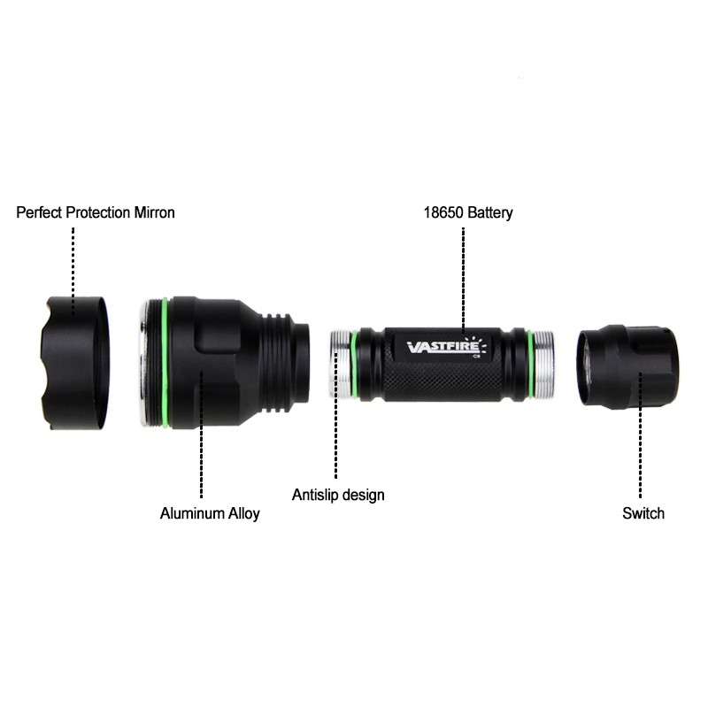 Rechargeable LED Flashlight 10000LM Hunting White Light Torch With Scope Mount