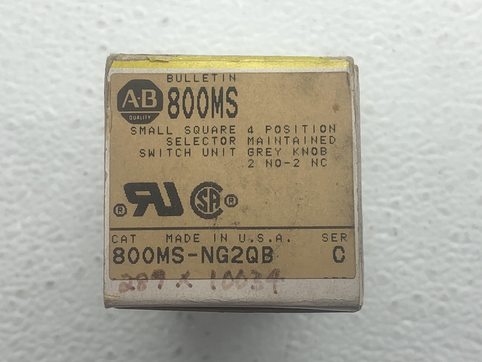 NEW ALLEN-BRADLEY 800MS-NG2QB 4-POSITION SQUARE SELECTOR SWITCH 2NO 2NC CONTACTS