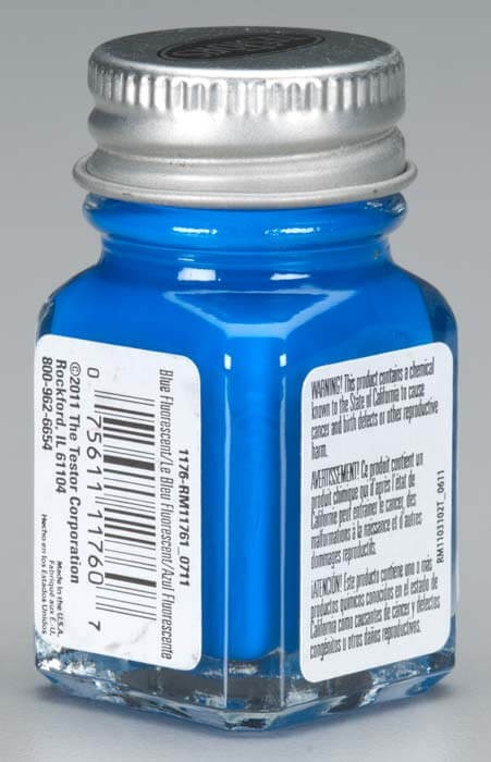 Testors 1/4 oz Fluorescent Blue Enamel Model Paint 1176