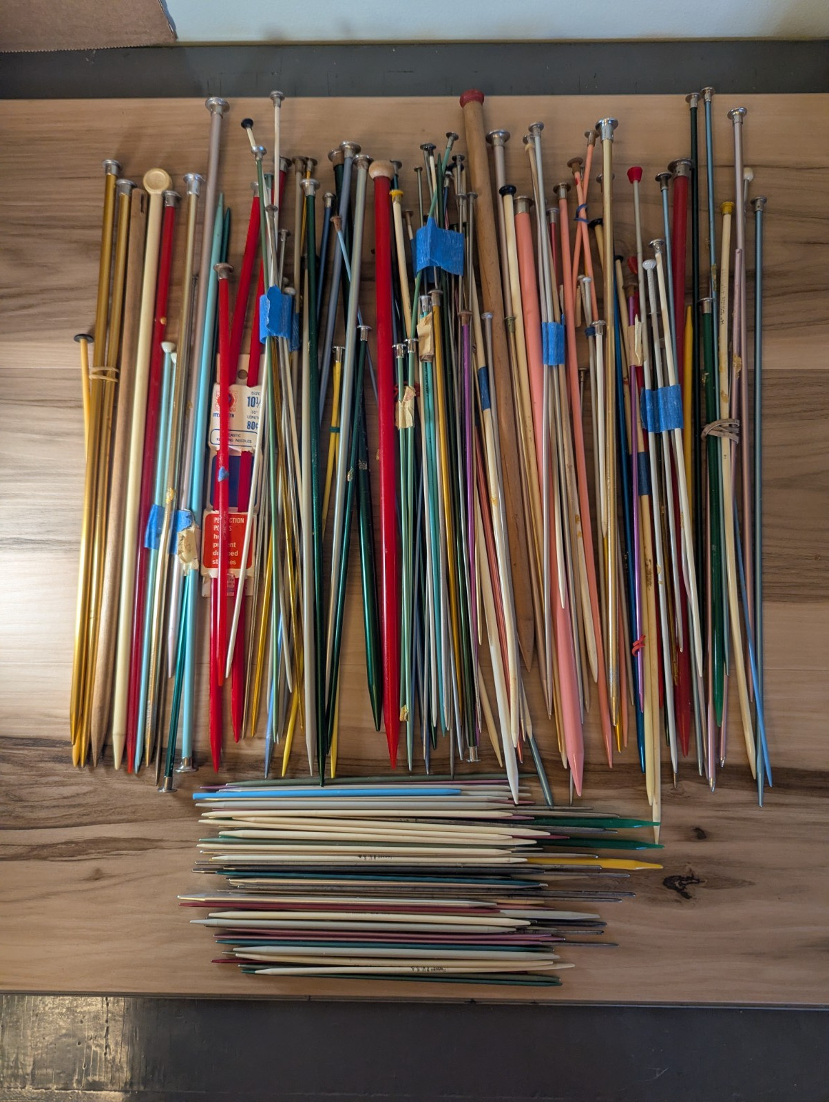 Large Mixed Lot Of 70+ Knitting Needles Various Sizes Types