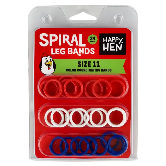 Happy Hen Spiral Leg Bands Size 11 24 Color Coordinating