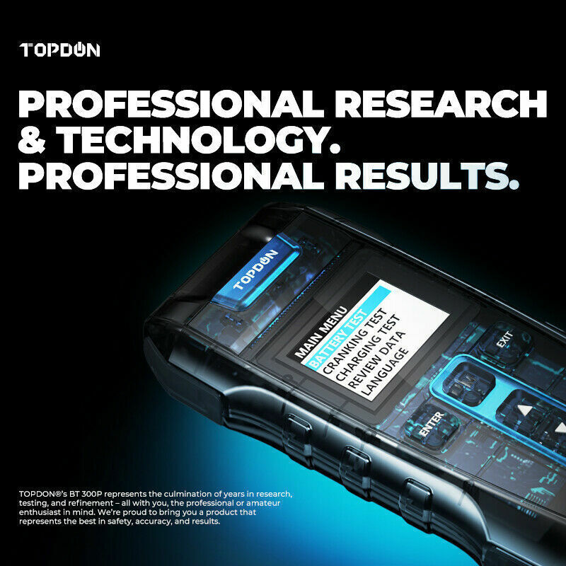 TOPDON BT300P 12V Battery Tester Analyzer for Car Heavy Duty Truck with Printe