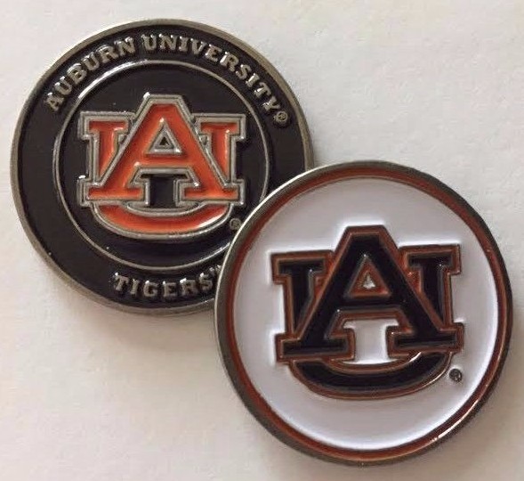 Auburn Tigers 2 sided Golf Ball Marker New