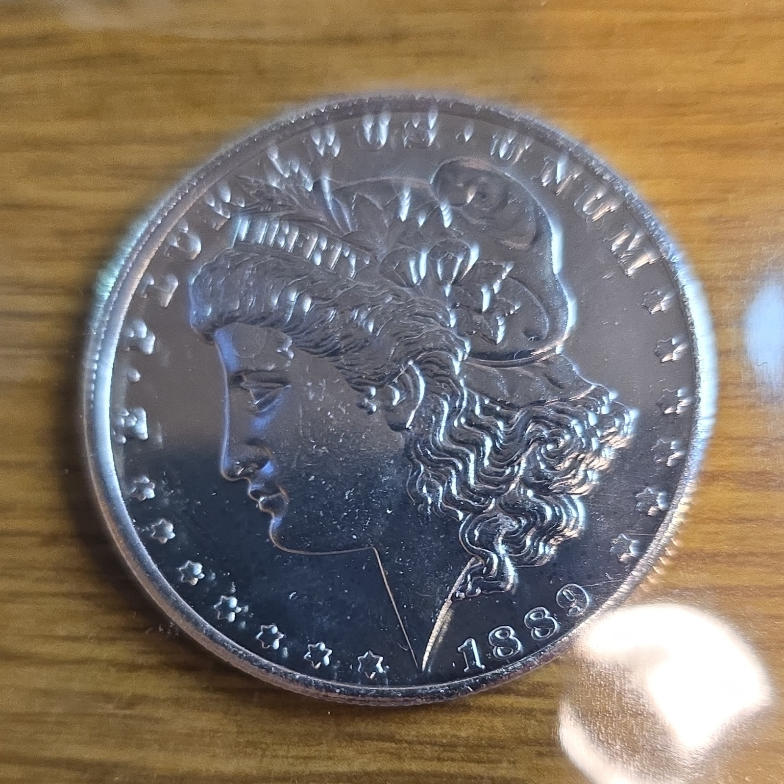 1889 Morgan Dollar CC Tribute Proof Fantasy Issue Coin Silver