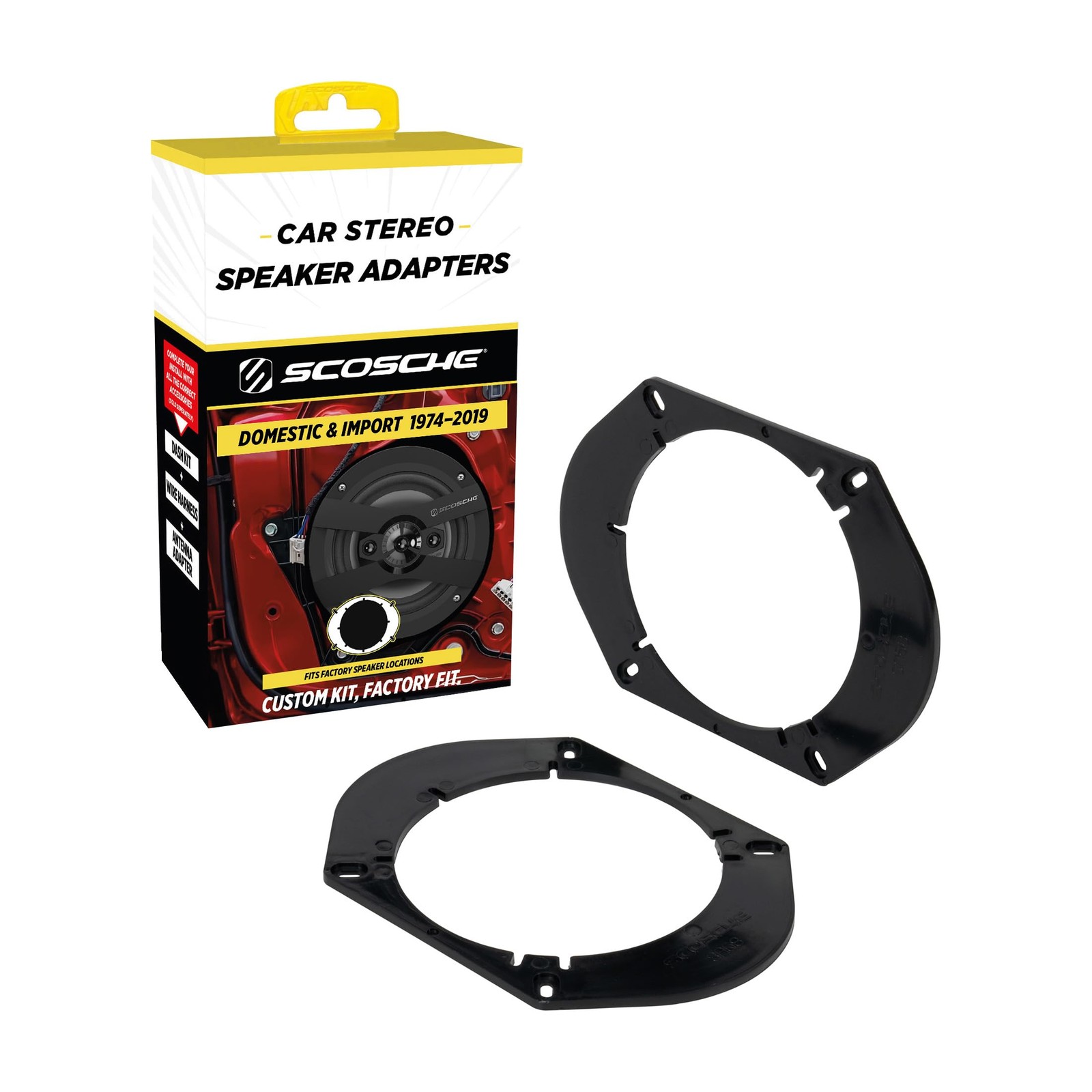 Scosche SA68 5X7"/6X8" to 5.25”-6.5” Speaker Adapters Compatible with Select...