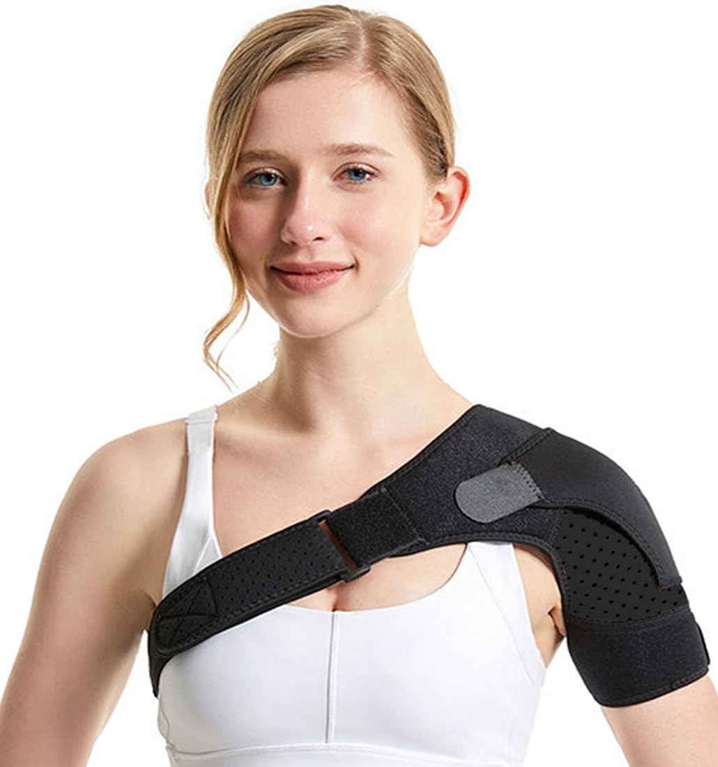 Shoulder Brace for Men and Women, Reusable Ice 31-55 Inch, Black