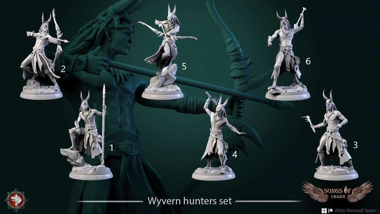 Wyvern Hunters (Set of 6) - 28mm Heroic Songs Of - Resin Tabletop Miniatures