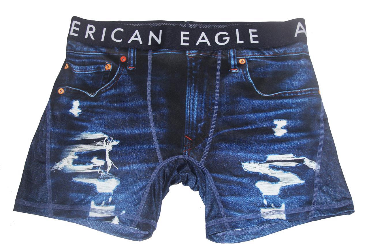 American Eagle JORTS Denim Frayed Look Cut-Off Shorts Look 6" Flex Boxers Men's