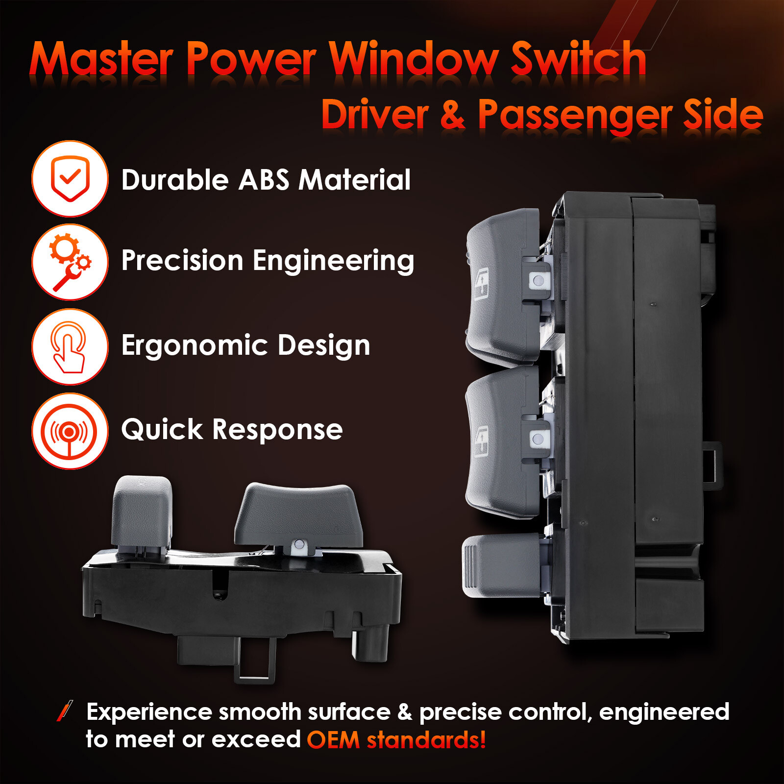 Master Power Window Switch Driver & Passenger Side For Chevy GMC C/K 1500-3500