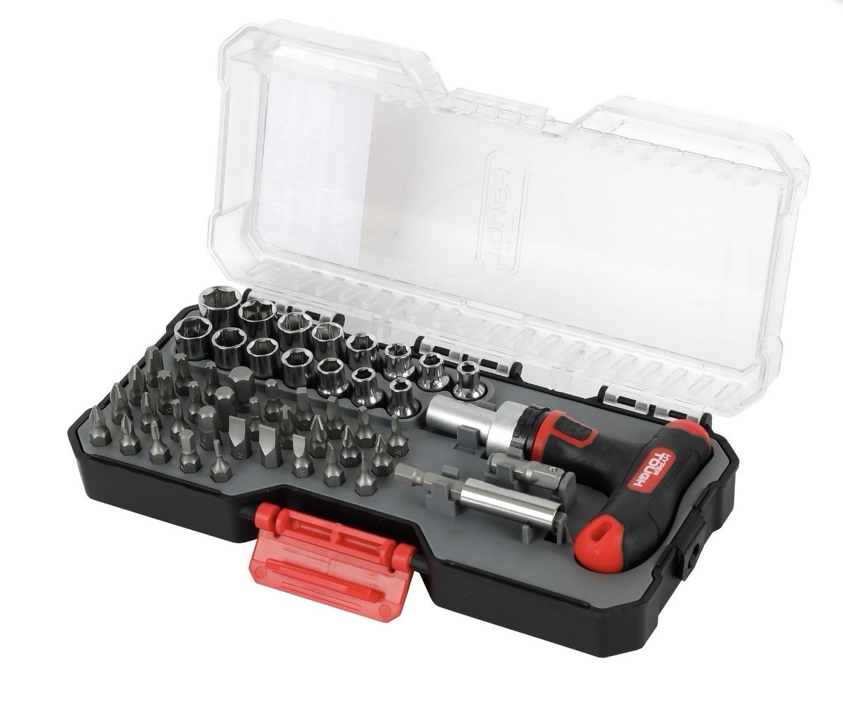 59-Piece HYPER TOUGH Ratcheting T-Handle Driver & Bit Set with Case