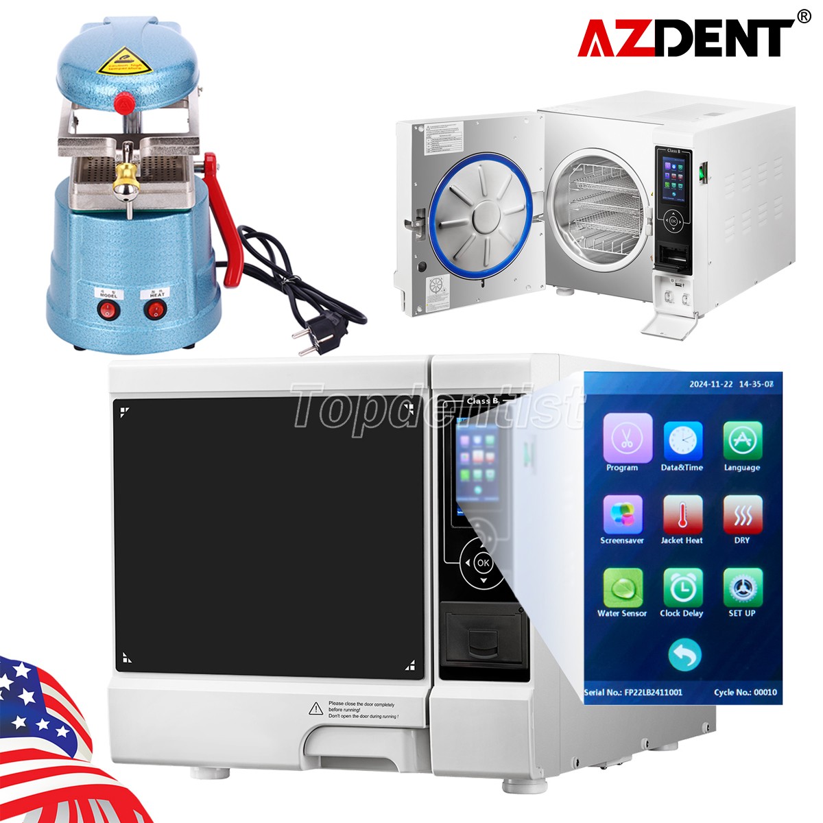 22L Class B Dental Autoclave Steam Sterilizer / Vacuum Forming Molding Machine