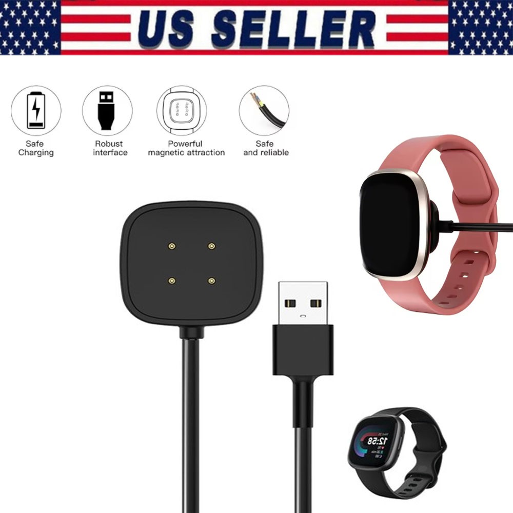 Wireless Charger For Fitbit Sense Versa 3 4 Watch Fast Charging Dock Cable Lot