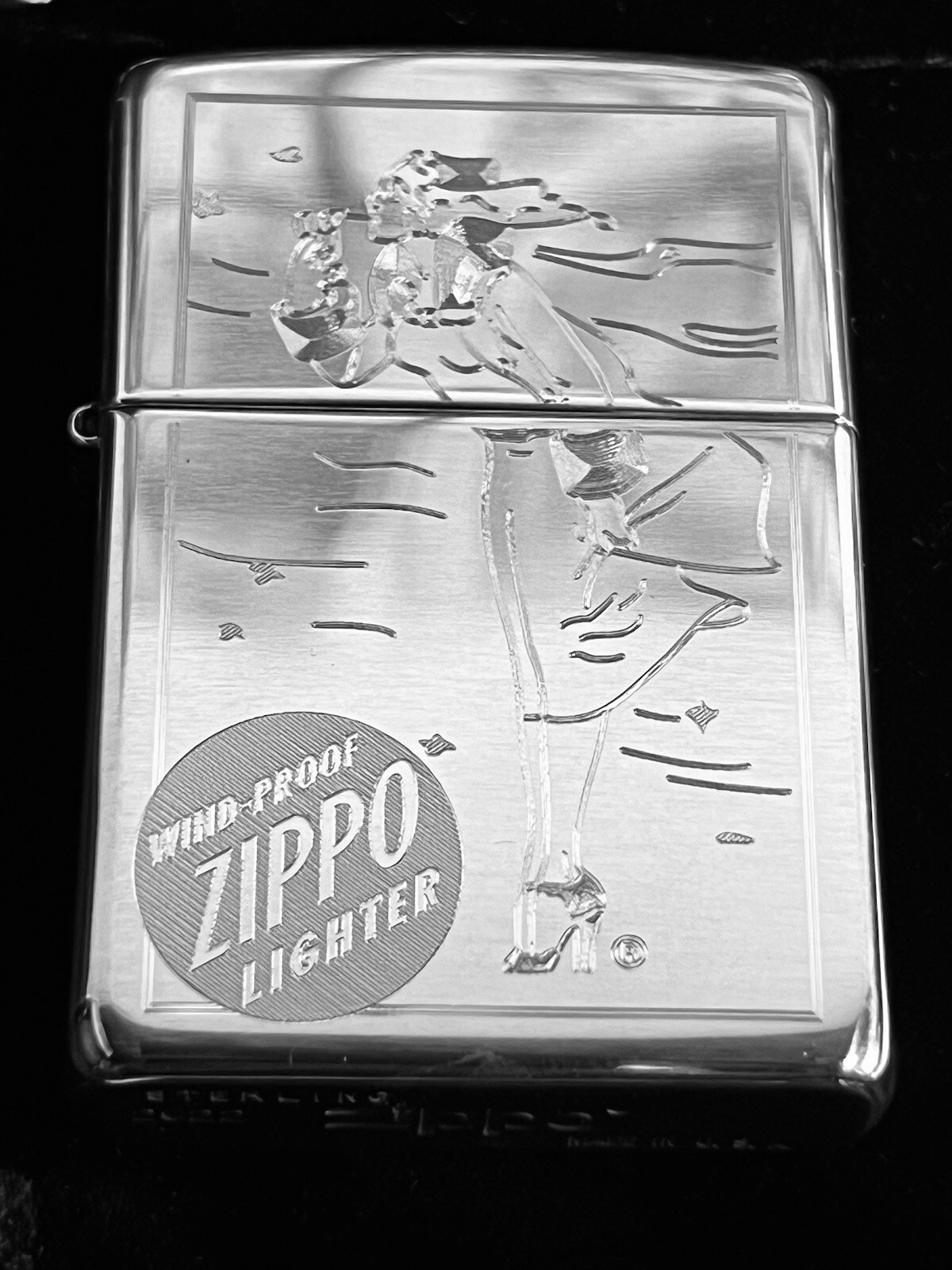 Zippo Lighter  Sterling silver Vintage Windy Lady Zippo Lighter