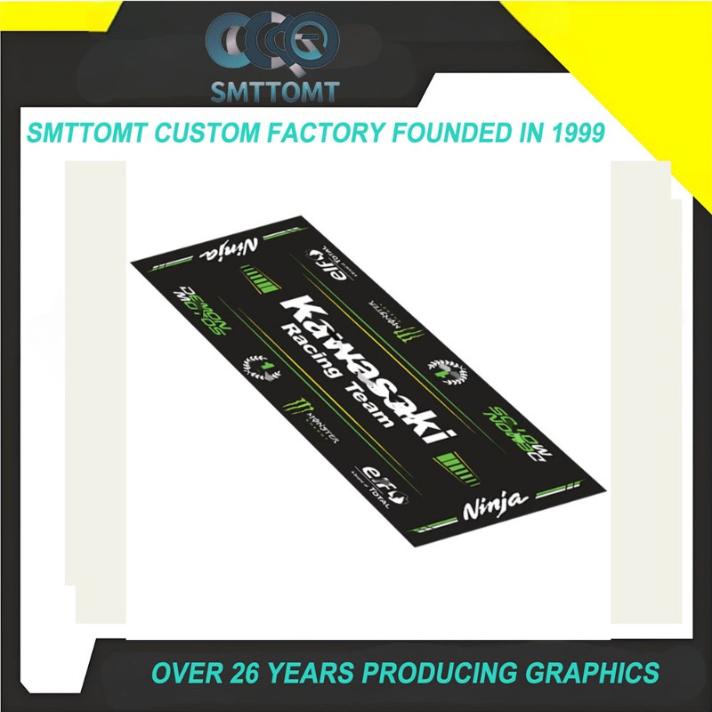 80X220CM For Kawasaki Motorcycle Bike Racing Mat Workshop Garage Floor Carpet