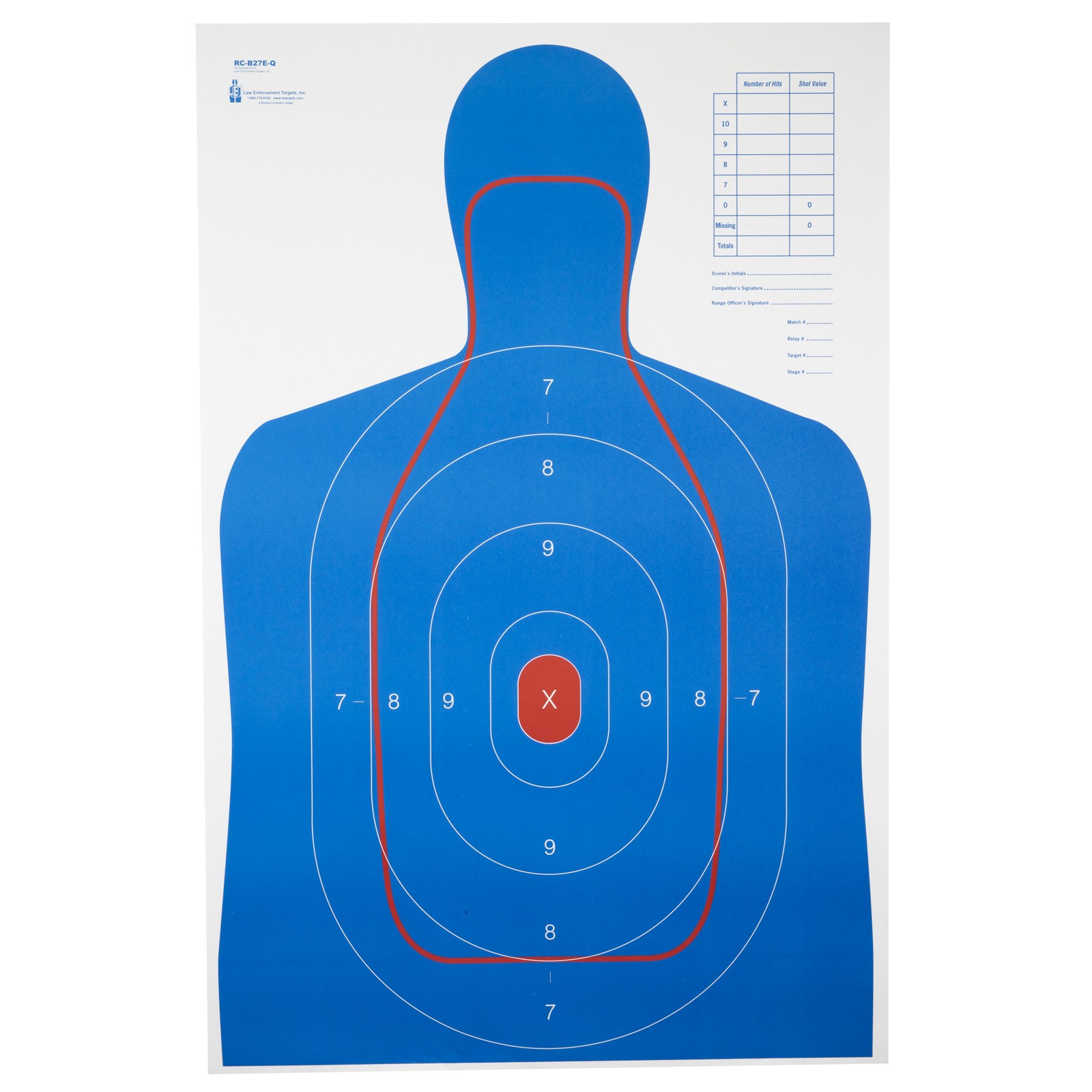 Action Target B-27E and FBI Q Combination Target 100-Pack - RC-B27E-Q-100