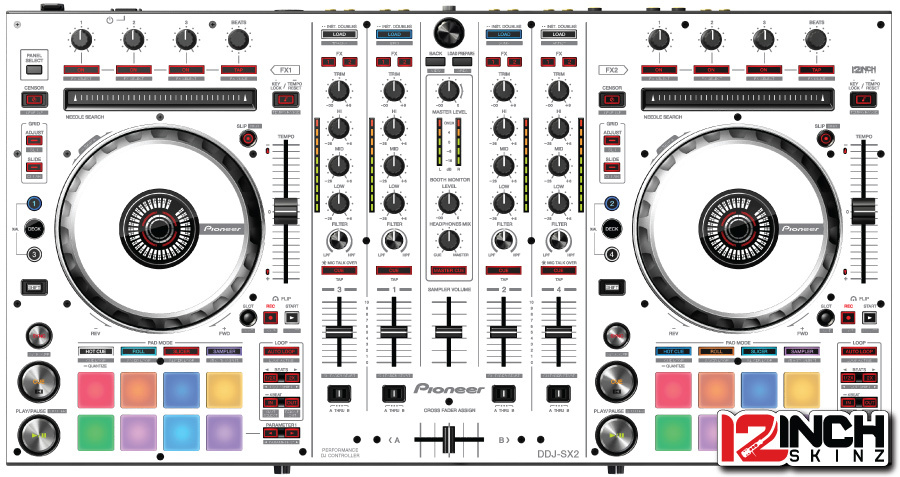 Pioneer DDJ-SX2 Skin - white grey