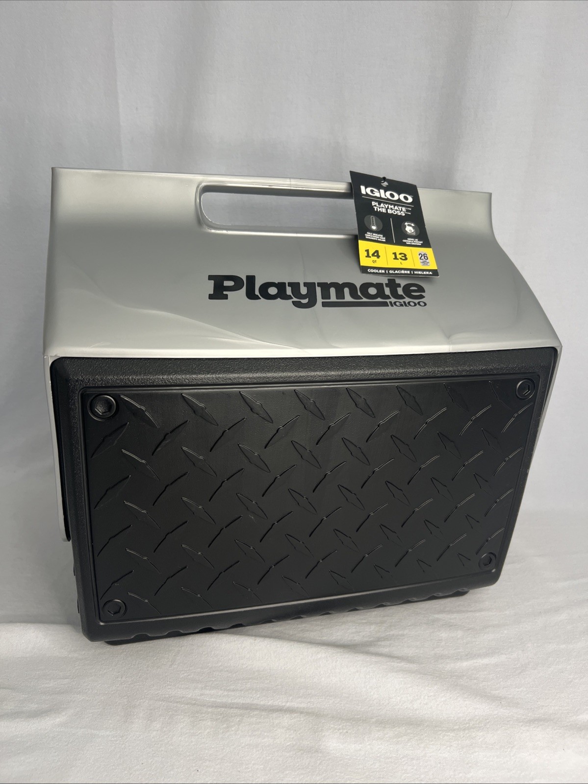IGLOO Playmate "The Boss" 14 qt. Hard Cooler ~ Black/Silver/Yellow.     FB