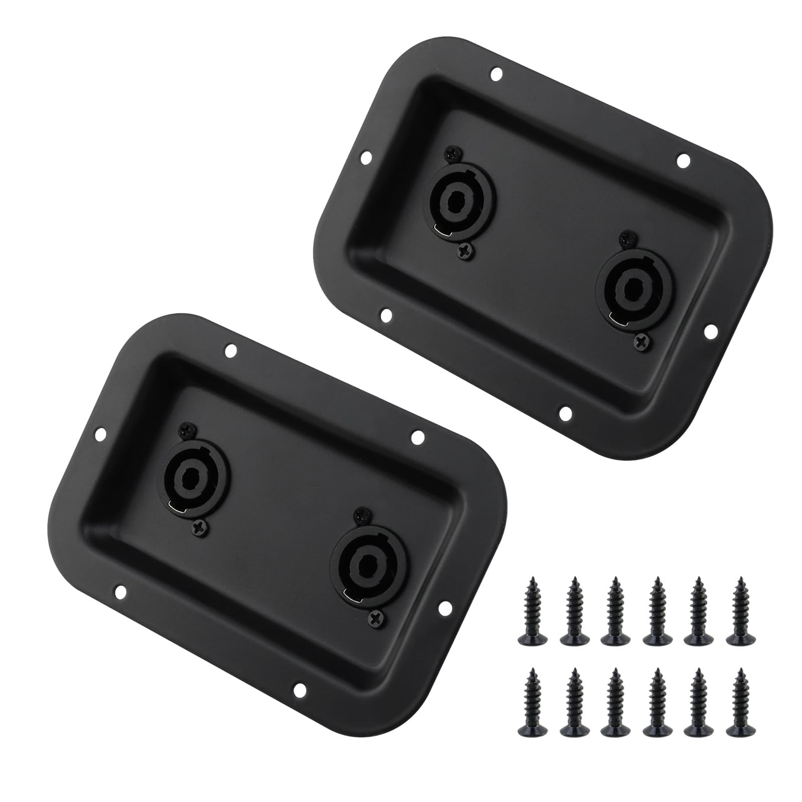 Speaker Jack Plate Audio Dual Speakon Plates Iron5.35"x3.5"pack Of 2 With Mounti