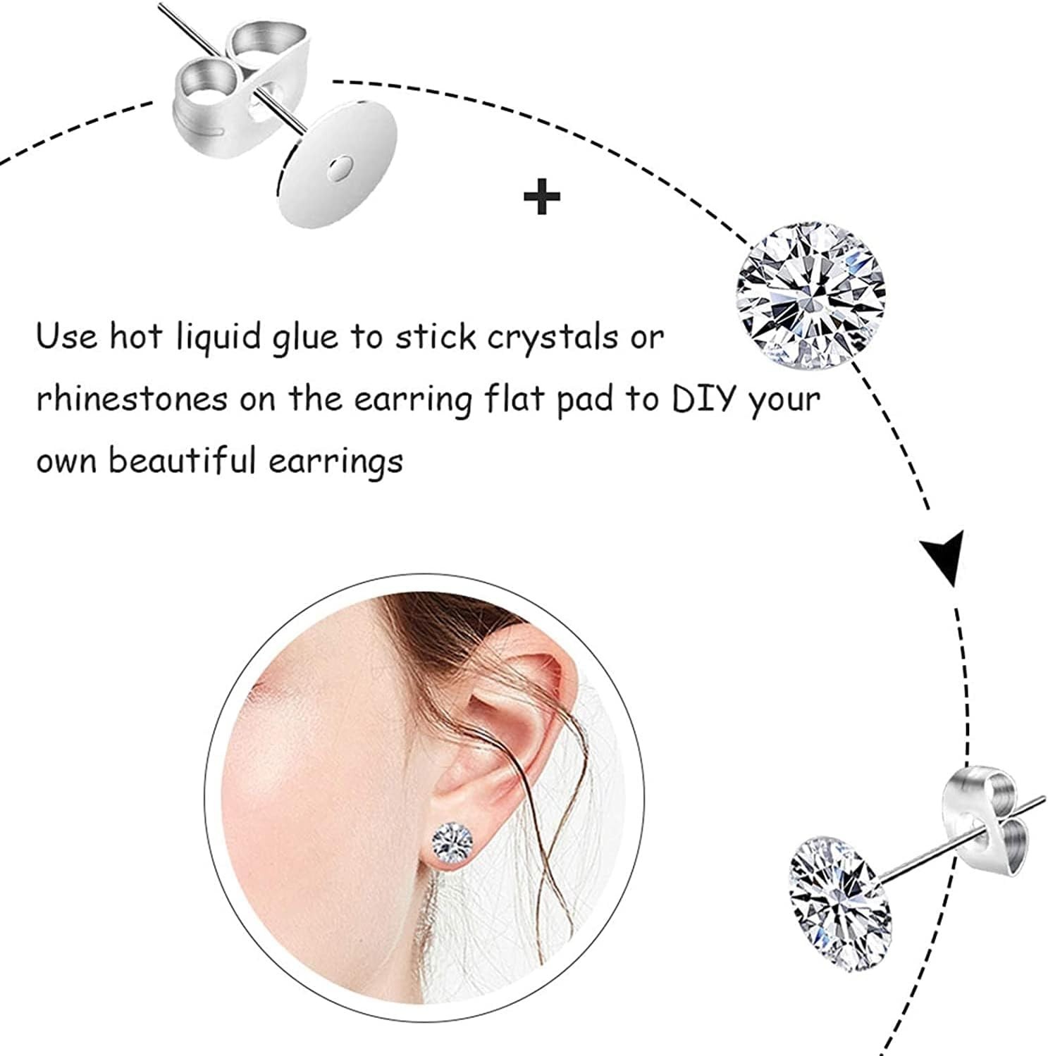 Versatile 450PCS Earring Posts and Backs Set - Hypoallergenic for Sensitive Ears