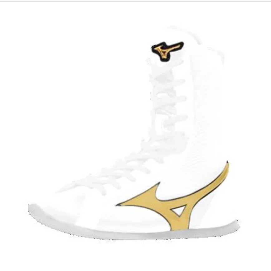 [Made to order] MIZUNO Long Boxing Shoes White/Gold/Black Line Made in Japan