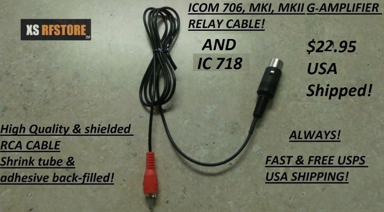 AMP CABLE ICOM IC-718 AMP CABLE NO ALC. FAST USA SHIP!