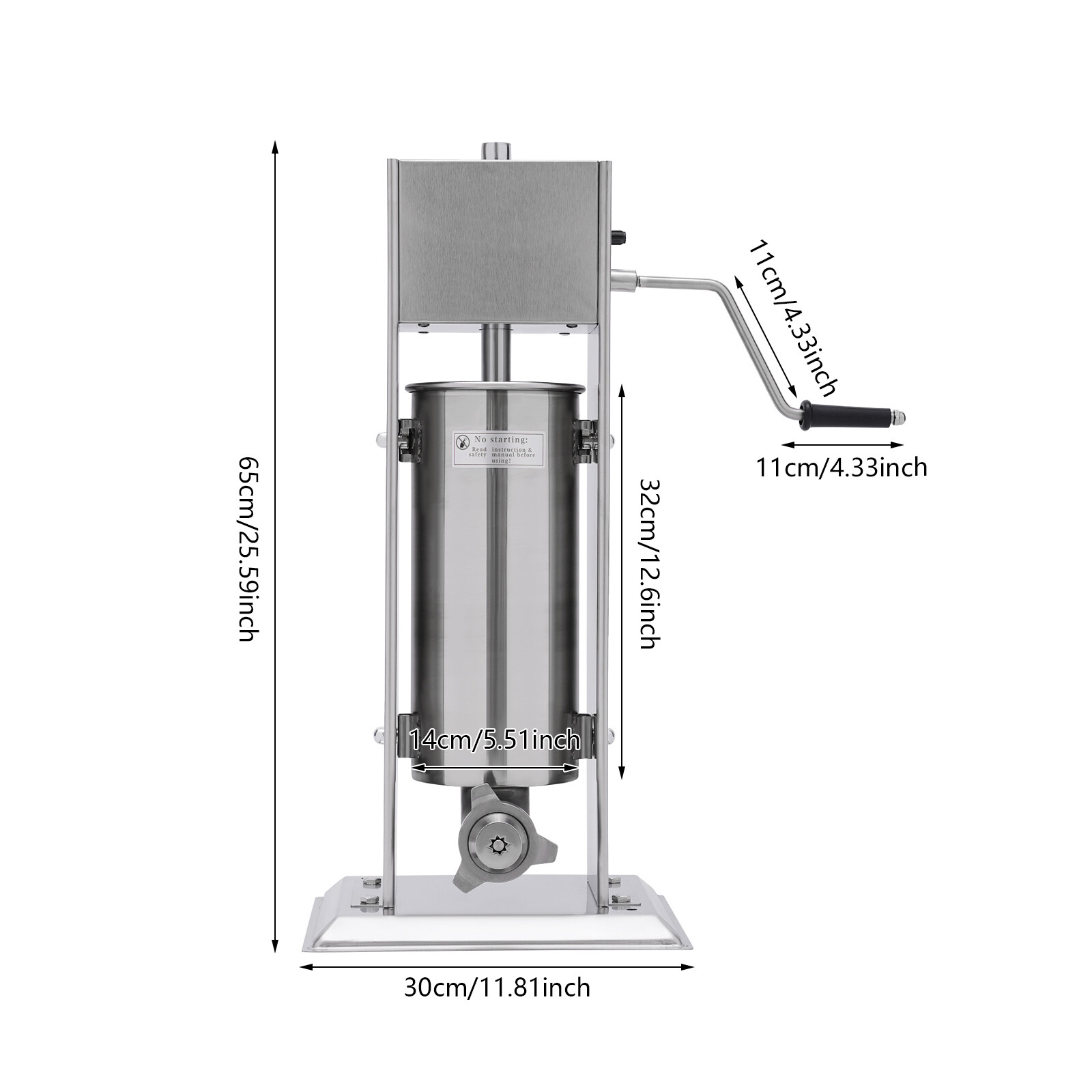 Heavy Duty 5L Commercial manual Churro Maker Machine Restaurant+6 Nozzles USA