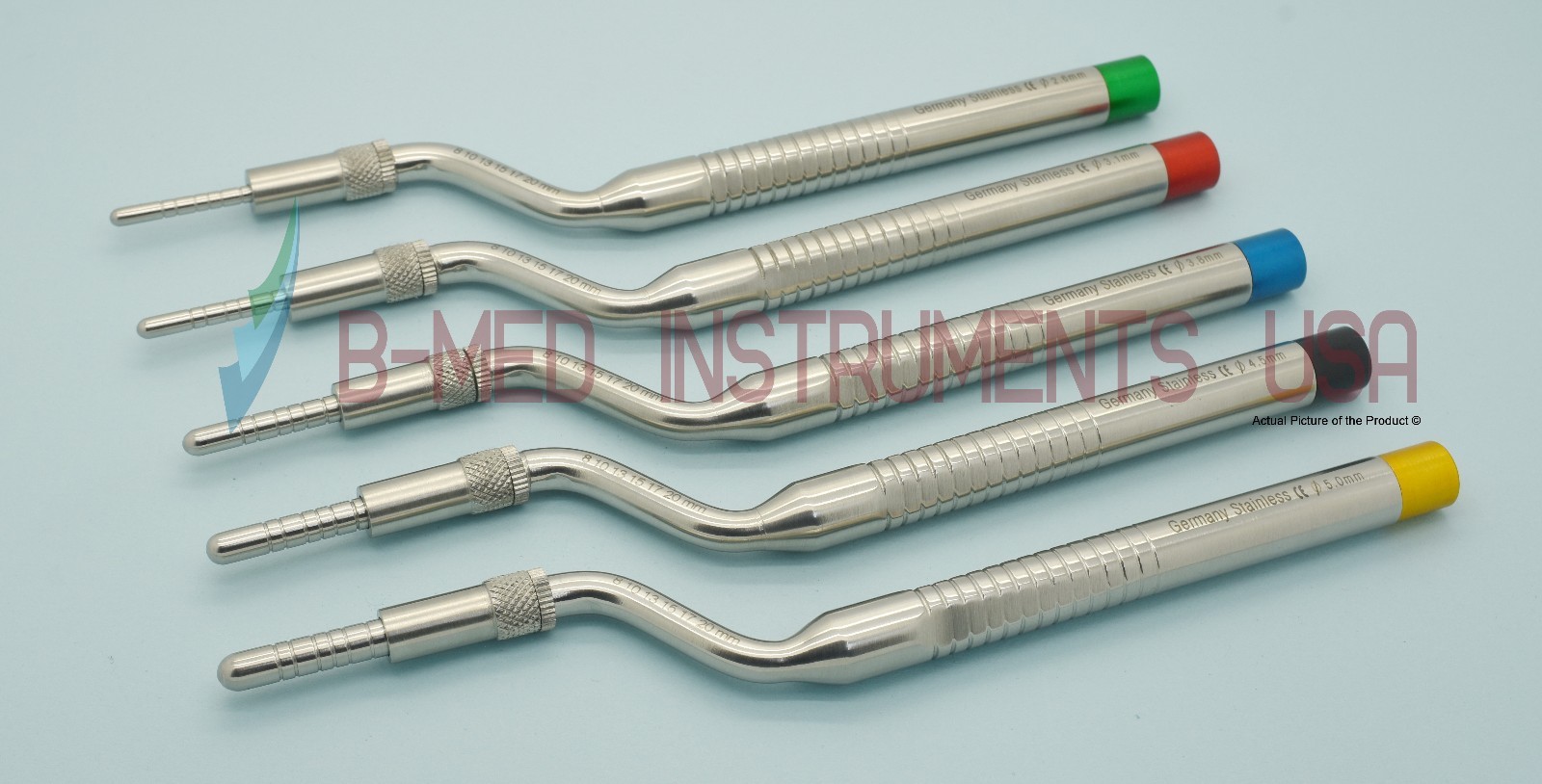 5 Sinus Lift Osteotomes Elevators Spreading Convex Rounded Tip Dental Tools